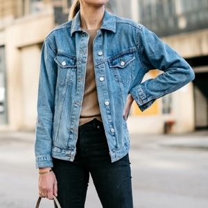 JOHN Galt Brandy Melville Blue Denim Jacket Longsleeve Button Front Small